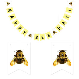 Happy Bee Day BumbleBee Verjaardag Vlaggetjes