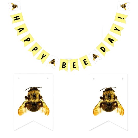 Happy Bee Day BumbleBee Verjaardag Vlaggetjes