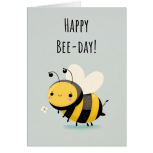 Happy Bee Day   Cute Bumblebee Birthday Kaart