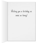 Happy Bee Day | Cute Bumblebee Birthday Kaart (Binnen (Rechts))