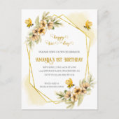 Happy Bee-day Eerste Verjaardag Uitnodiging (Voorkant)