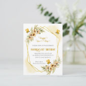 Happy Bee-day Eerste Verjaardag Uitnodiging Briefkaart (Staand voorkant)