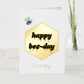 Happy Bee Day Folie Honingraat Verjaardag Kaart (Voorkant)