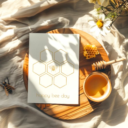 Happy Bee Day Folie Verjaardag Kaart