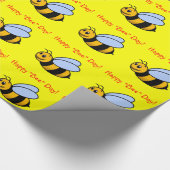 Happy "Bee" Day Gift Wrap Cadeaupapier (Hoek)
