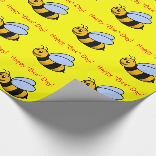 Happy "Bee" Day Gift Wrap Cadeaupapier (Hoek)