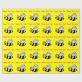 Happy "Bee" Day Gift Wrap Cadeaupapier (Vlak)