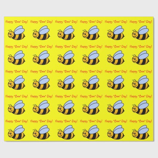 Happy "Bee" Day Gift Wrap Cadeaupapier (Vlak)