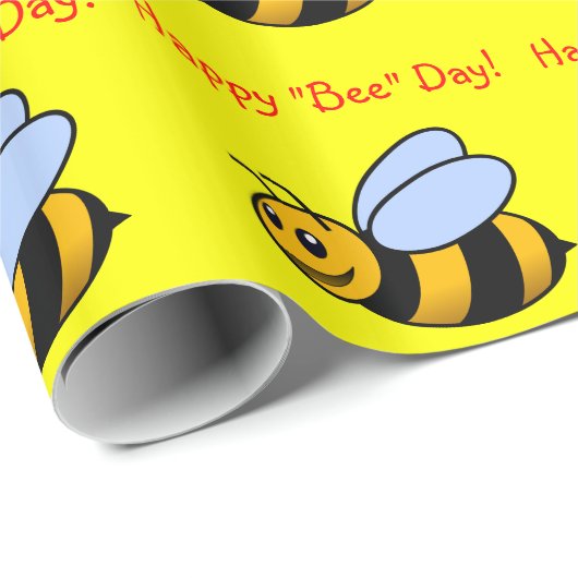 Happy "Bee" Day Gift Wrap Cadeaupapier (Rol Hoek)