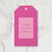 Happy bee Day Girl Pink Birthday Bumblebee Custom Cadeaulabels (Achterkant)
