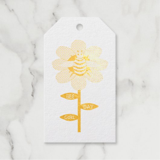 Happy bee Day Girl Pink Birthday Bumblebee Custom Cadeaulabels (Voorkant)