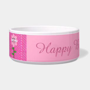 Happy bee Day Girl Pink Birthday Bumblebee Custom Voerbakje