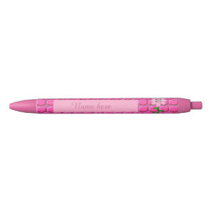 Happy bee Day Girl Pink Birthday Bumblebee Custom Zwarte Inkt Pen