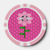Happy bee Day Girl Pink Birthday Bumblebee Poker Chips (Voorkant)