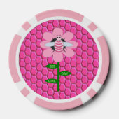 Happy bee Day Girl Pink Birthday Bumblebee Poker Chips (Achterkant)