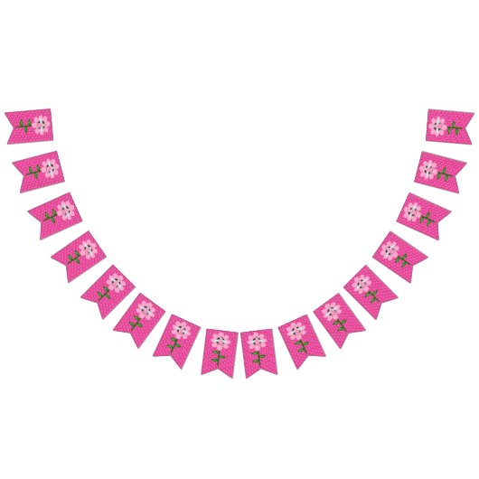 Happy bee Day Girl Pink Birthday Bumblebee Vlaggetjes (Alle)