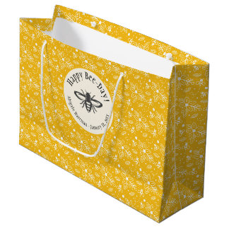 Happy Bee-Day Honey Bee Yellow Groot Cadeauzakje