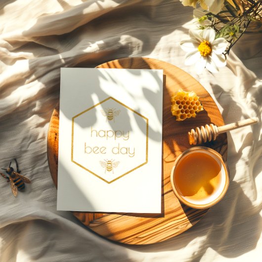 Happy Bee Day Honeycomb Folie Verjaardag Kaart