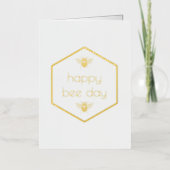 Happy Bee Day Honeycomb Folie Verjaardag Kaart (Voorkant)