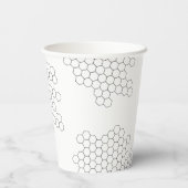 Happy bee Day Honeycomb Paper Cups Papieren Bekers (Achterkant)