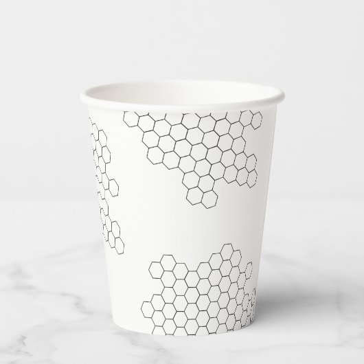 Happy bee Day Honeycomb Paper Cups Papieren Bekers (Achterkant)