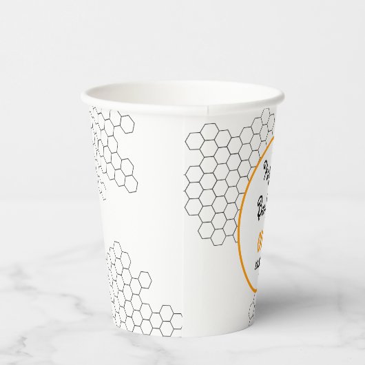 Happy bee Day Honeycomb Paper Cups Papieren Bekers (Rechts)
