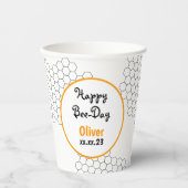 Happy bee Day Honeycomb Paper Cups Papieren Bekers (Voorkant)