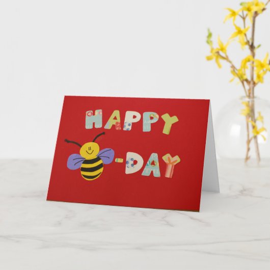 Happy Bee Day Kaart (Gele Bloem)