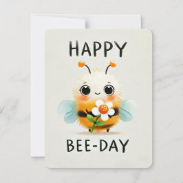 Happy Bee-Day Kaart - Schattigee Bijen met Bloem