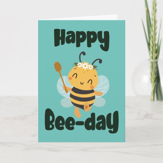 Happy Bee-day met Schattigee bijenkaart Programma (Voorkant)