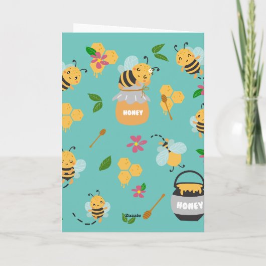 Happy Bee-day met Schattigee bijenkaart Programma (Achterkant)