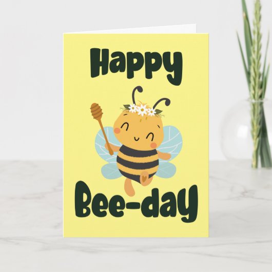 Happy Bee-day met Schattigee bijenkaart Programma (Voorkant)
