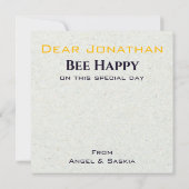 Happy bee Day Modern Funny Honey Bee Birthday Kaar Kaart (Achterkant)