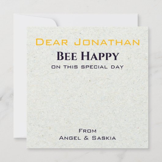 Happy bee Day Modern Funny Honey Bee Birthday Kaar Kaart (Achterkant)