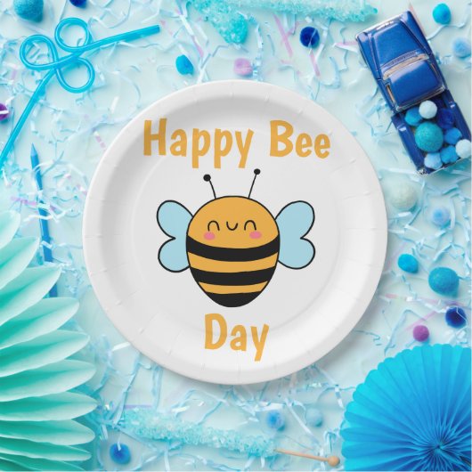 Happy Bee Day Papieren Bordje (Feest)
