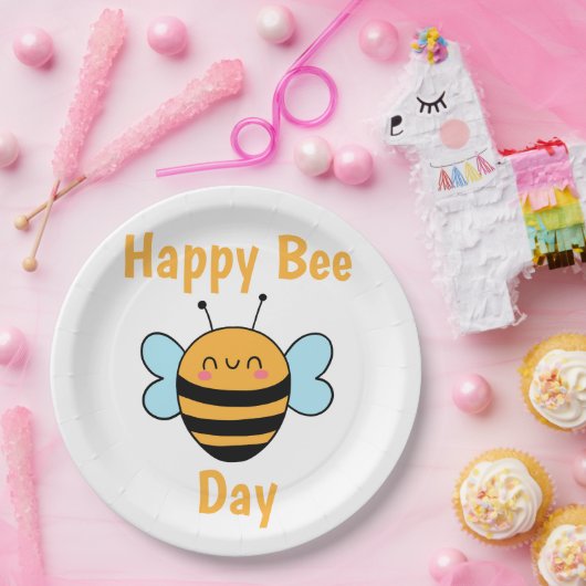 Happy Bee Day Papieren Bordje (Feest)