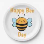 Happy Bee Day Papieren Bordje (Voorkant)