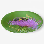 Happy Bee Day Papieren Bordje (Gekanteld)