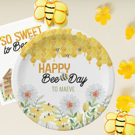 Happy Bee Day tot.. Kinder bijen thema verjaardags Papieren Bordje