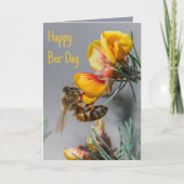 Happy Bee-Day verjaardagsfoto Kaart (Voorkant)