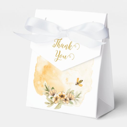 Happy Bee-day Waterverf Verjaardagsfeestgeschenk e Bedankdoosjes (Voorkant Zijde)