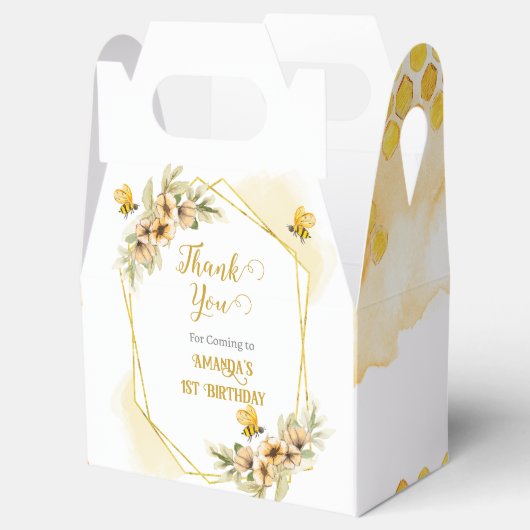 Happy Bee-day Waterverf Verjaardagsfeestgeschenk e Bedankdoosjes (Geopend)