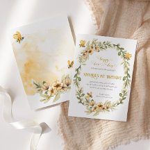 Happy Bee-day Waterverf Verjaardagsuitnodiging