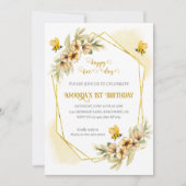 Happy Bee-day Waterverf Verjaardagsuitnodiging Kaart (Voorkant)