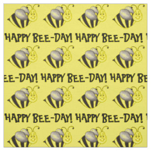 Happy bee Day Yellow Bumblebee Honeybee Birthday Stof