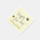 Happy Bee Day Yellow Girl Verjaardagspapier Servet (Hoek)