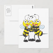 Happy Bee Familie Briefkaart (Voorkant / Achterkant)