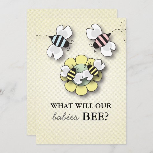 Happy bee Family Baby Gender Reopenbaare Display C Kaart (Voorkant / Achterkant)