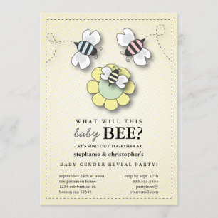 Happy bee Family Couples Baby Gender onthulling Pa Kaart