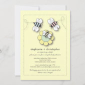 Happy bee Family koppels neutraal Baby shower Kaart (Voorkant)